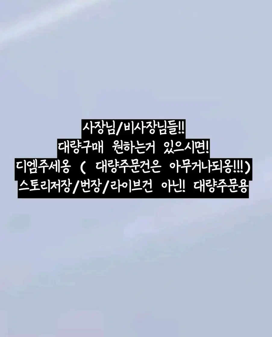 비사장님/사장님 대량 구매 환영